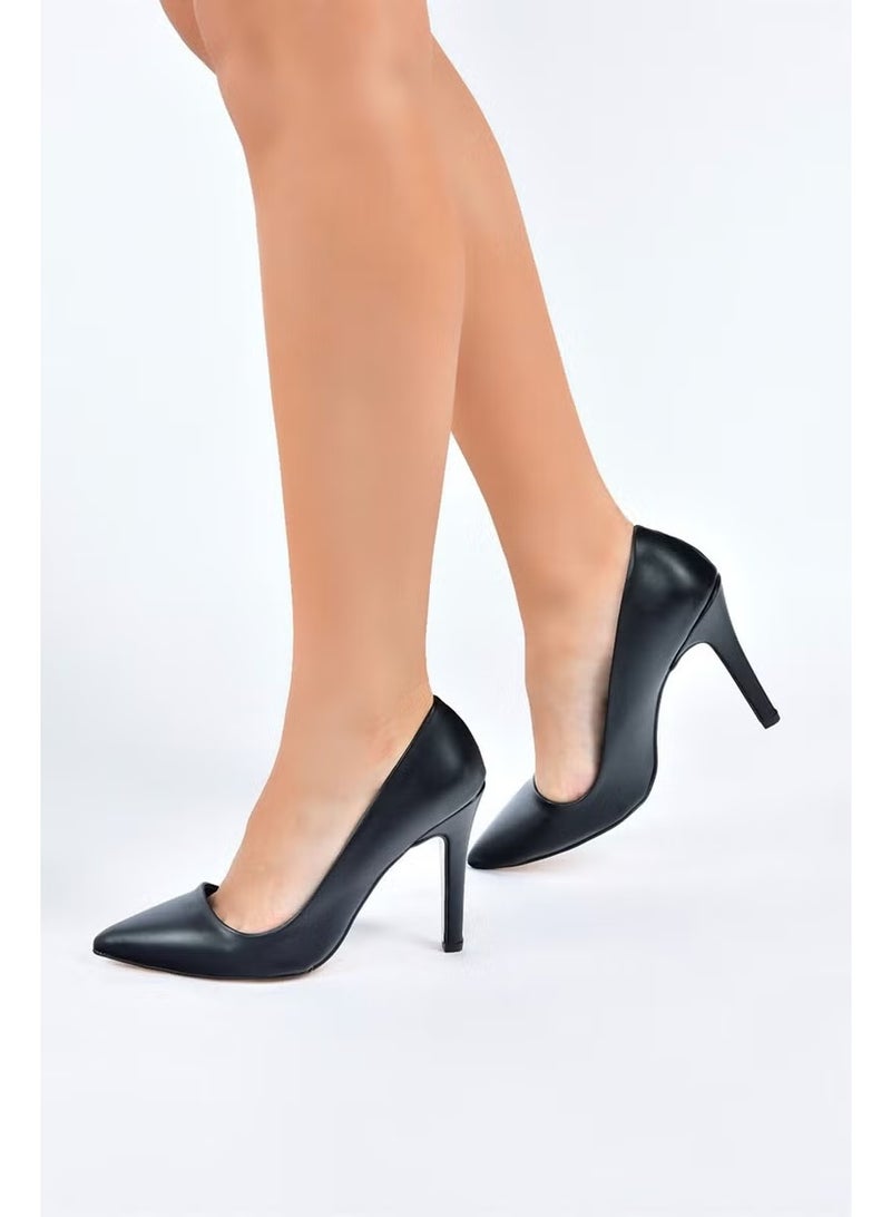 Fox Shoes كعب رفيع نسائي من الجلد الصناعي الأسود L253971509 - Image 3